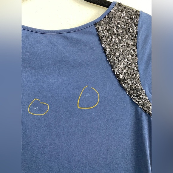 Reiss Amber Sequin Back Navy Cocktail Short Sleeve Wedding Guest Party Dress 6 - Picture 9 of 13